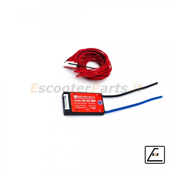 BMS Daly Generico per Batterie al Litio Daly 10S, 36V, 20A - Rosso
