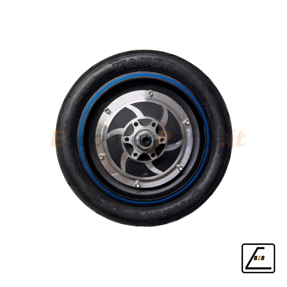 Ruota Motore 48V 500W/800 W + Copertone 10x2.7-6.5 - Nero Metal