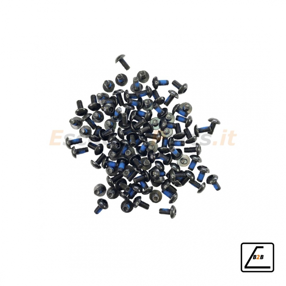 Kit 100 Viti in Acciaio a Testa Esagonale Bombata per Freni a Disco - Nero