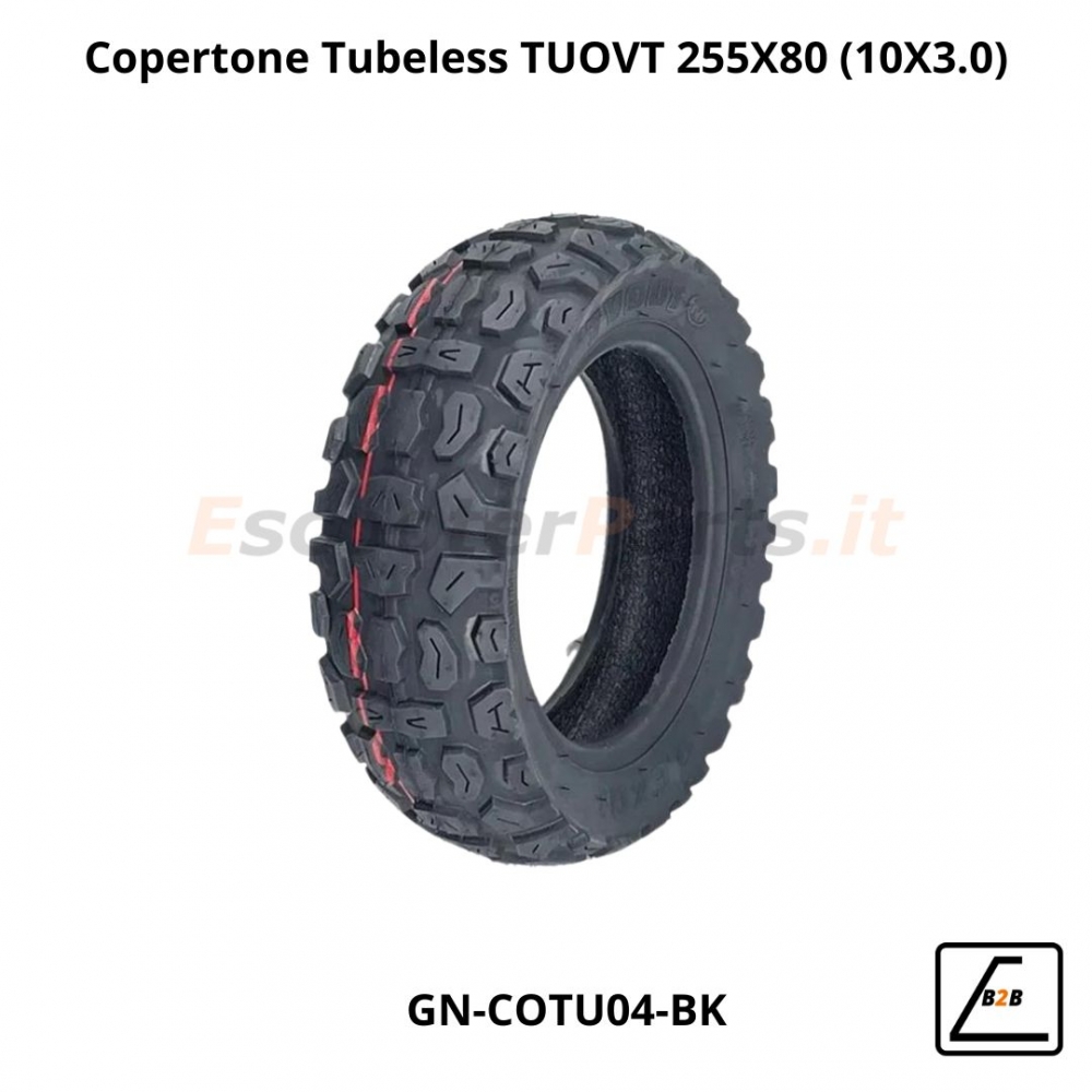 Copertone Tubeless 10x3.0 (80/65-6) 255X80, TUOVT, XC Off-Road - Nero