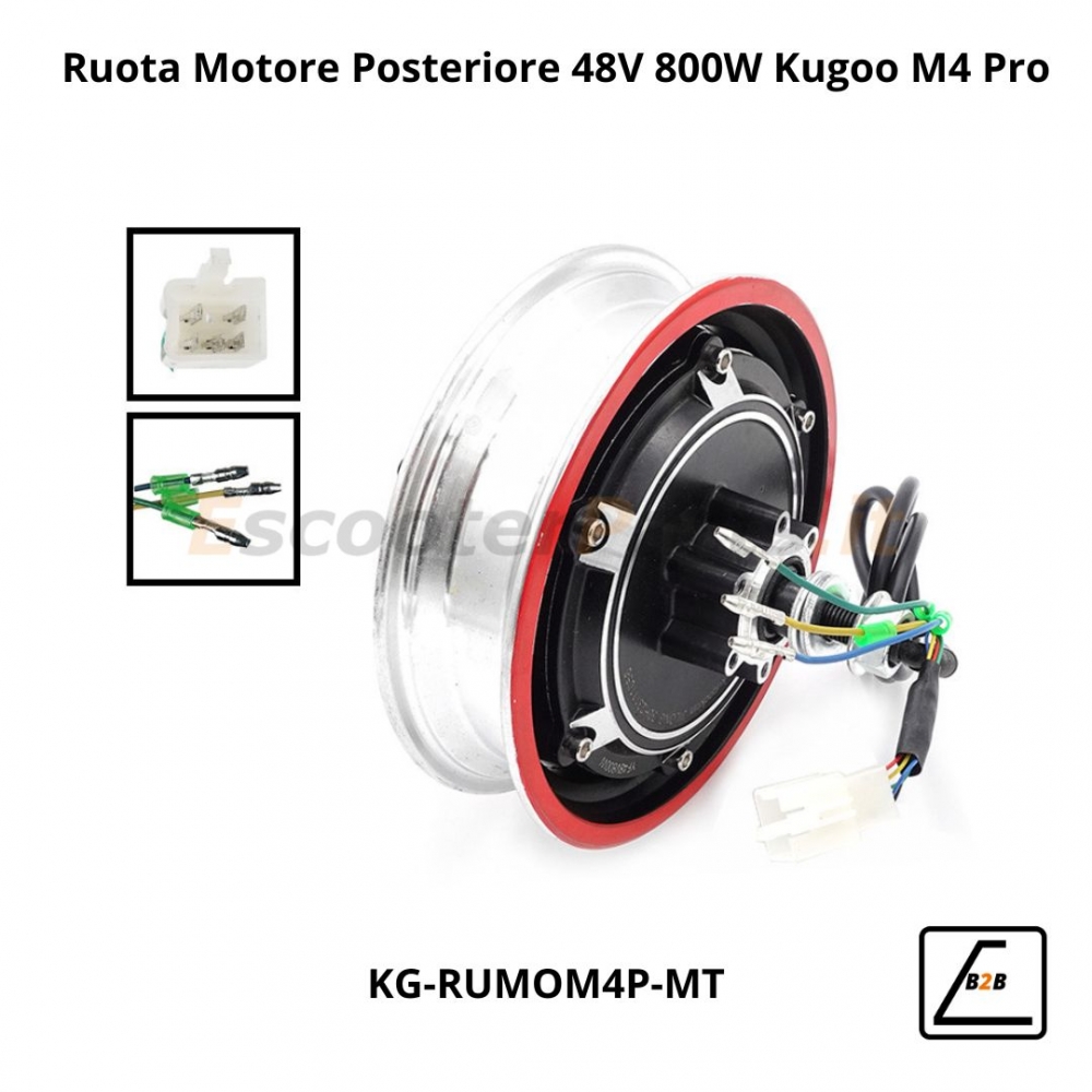 Ruota Motore Posteriore 48V 800W Kugoo M4 Pro - Nero/Metal