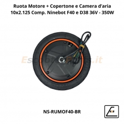 Ruota Motore Completa di Copertone 10x2.125 per Ninebot F40 e D38 36V - 350W