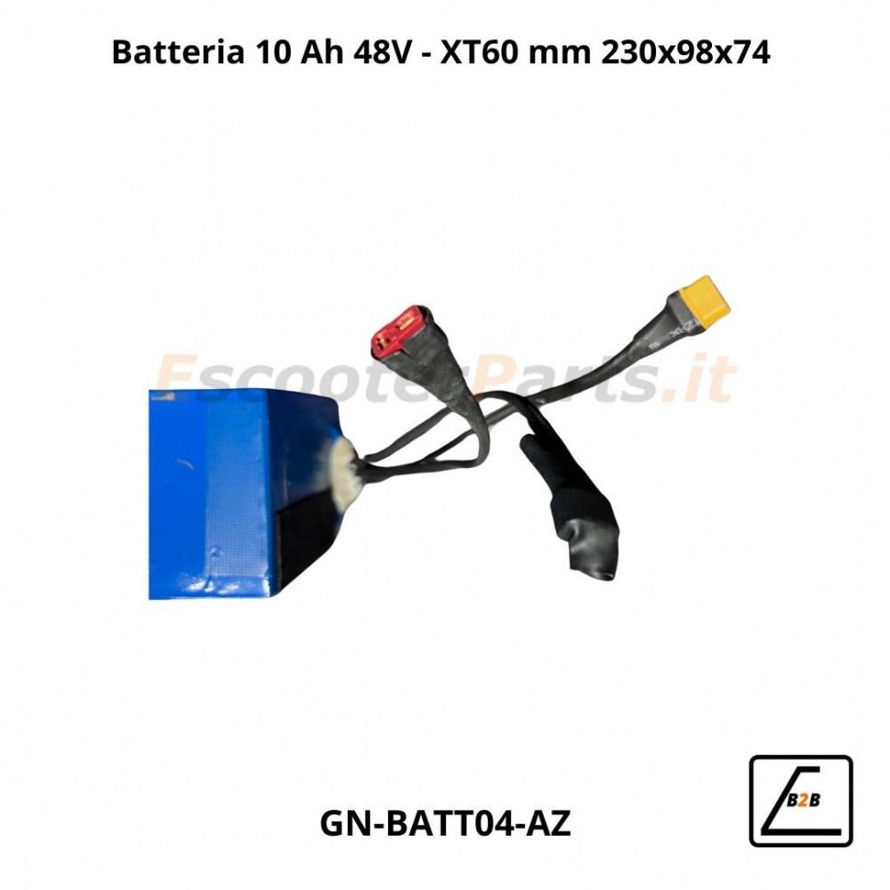 Batteria 13 Ah 48V - XT60 Misura in mm 270x107x71 - Azzurro