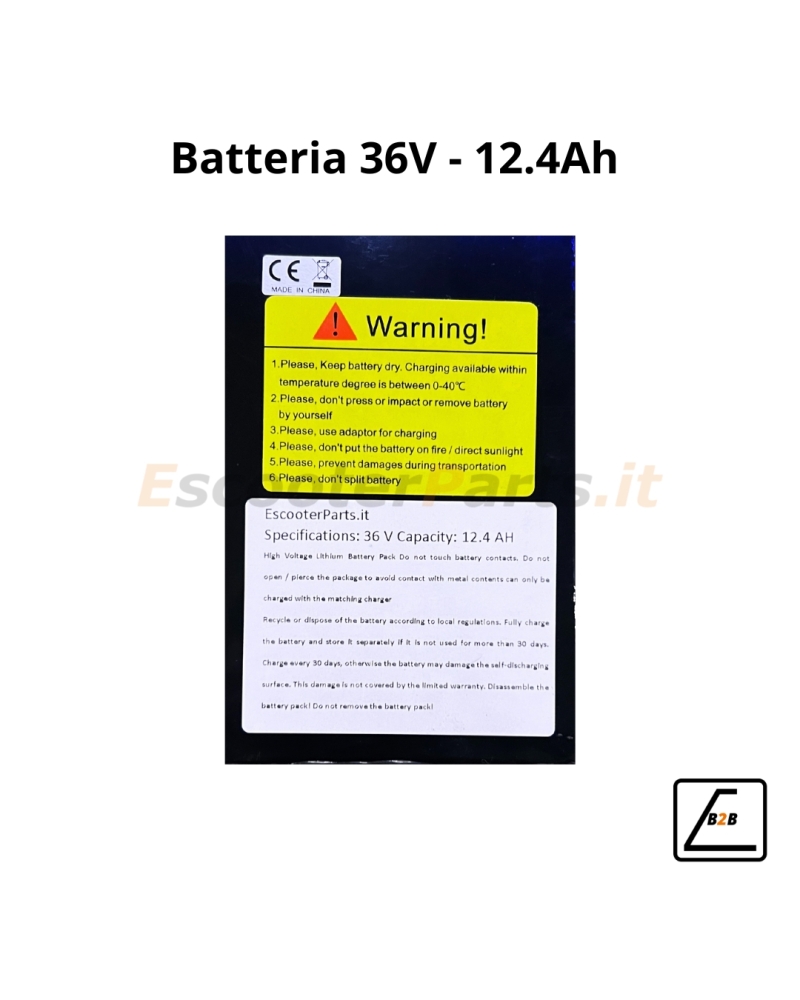 Batteria 12,8 Ah, 36V per E-Bike e Monopattini Elettici mm 285x89x40 - Azzurra
