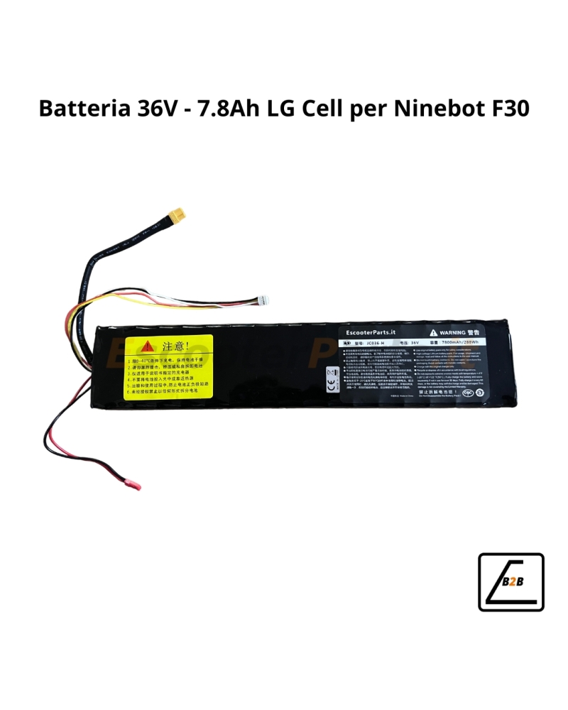 Batteria 7,8 Ah 36V LG Cell 18/650 Comp. Ninebot F30-F40-D38 - Nero