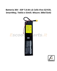 Batteria 36V - ESP 7,8 Ah LG Cells Vivo S2, SmartWay, Teklio Misure: 300x72x42