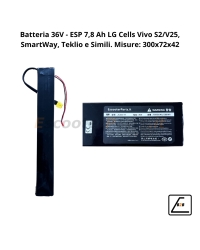Batteria 36V - ESP 7,8 Ah LG Cells Vivo S2, SmartWay, Teklio Misure: 300x72x42