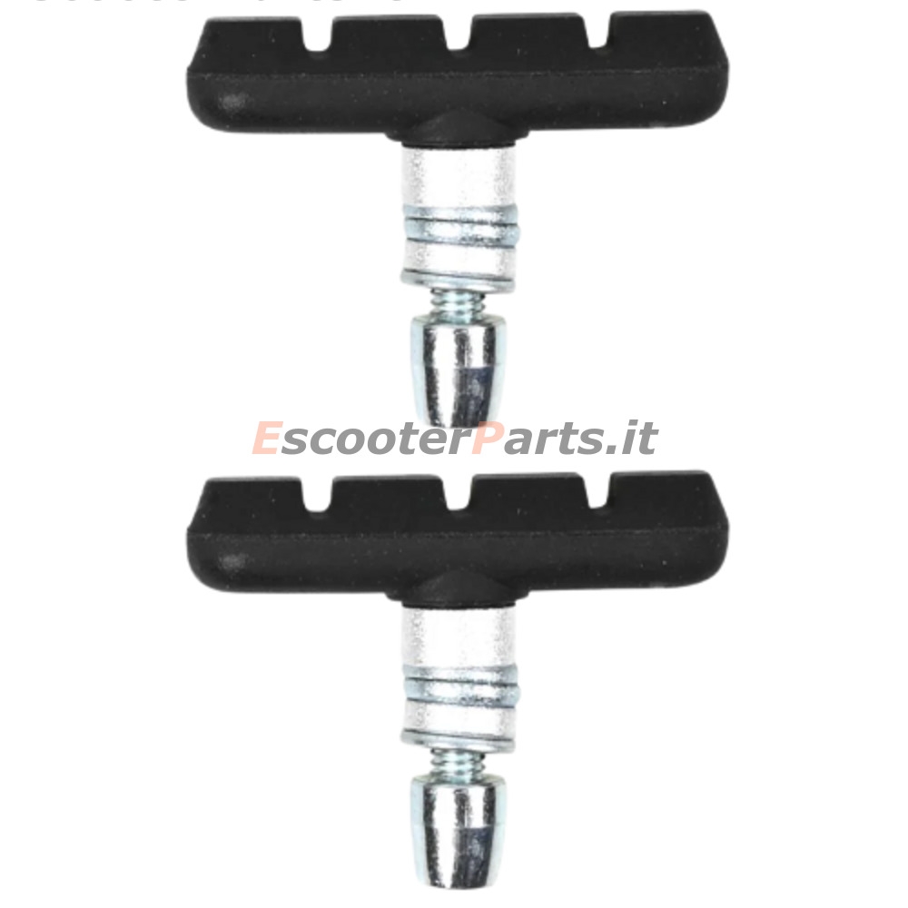 Set 2 Pezzi Pattini Freno V-Brake da 55mm per City Bike - Nero